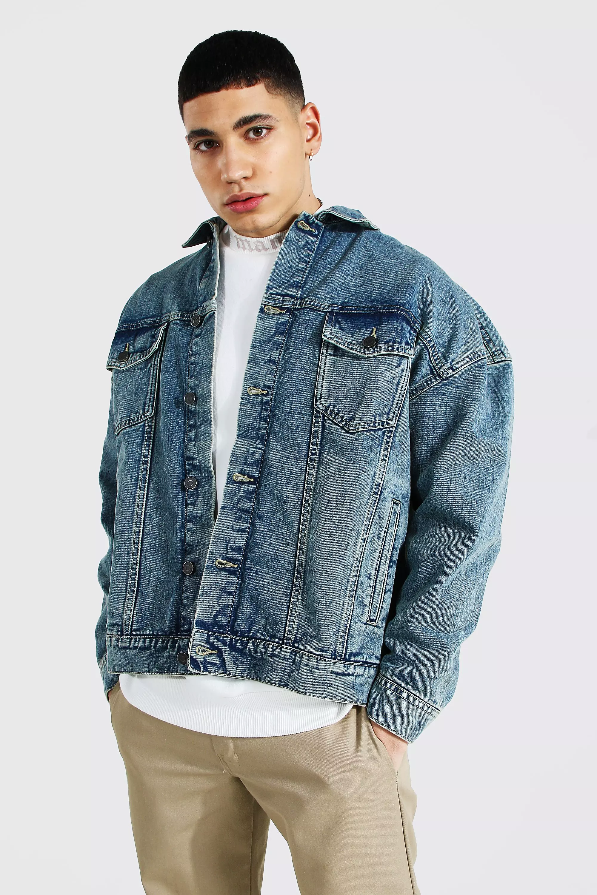 Boxy jean jacket sale